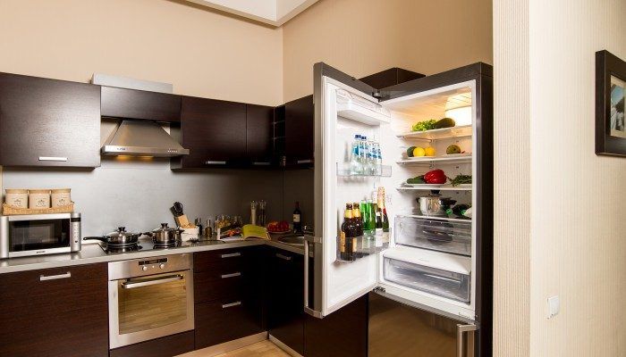 Kitchen with fridge